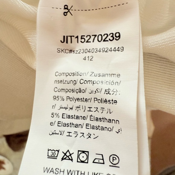 New SHEIN Ivory Draped Sleeveless Top Cropped Semi-Sheer - Picture 7 of 7